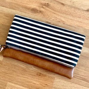 Vegan Leather Foldover Clutch Bag - NWT